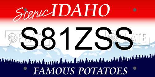 S81ZSS Idaho License Plate