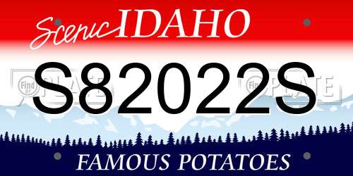 S82022S Idaho License Plate