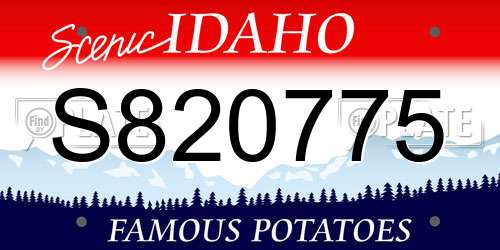 S820775 Idaho License Plate