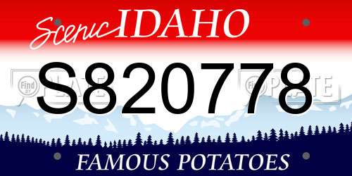 S820778 Idaho License Plate