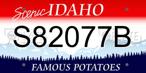 S82077B Idaho License Plate