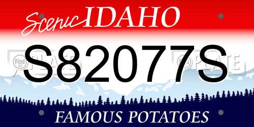 S82077S Idaho License Plate