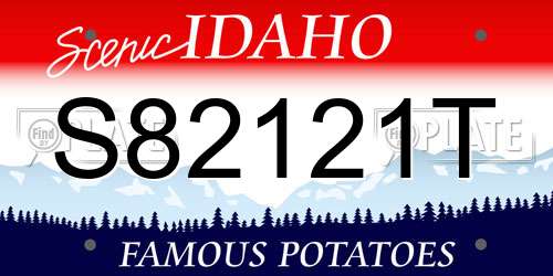 S82121T Idaho License Plate