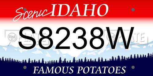 S8238W Idaho License Plate
