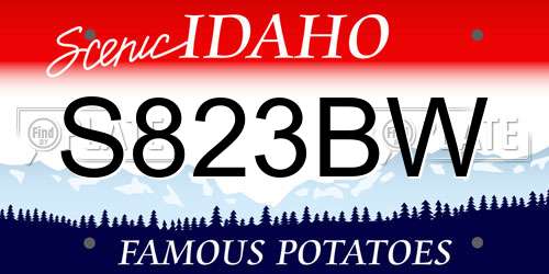 S823BW Idaho License Plate