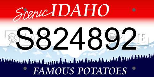 S824892 Idaho License Plate