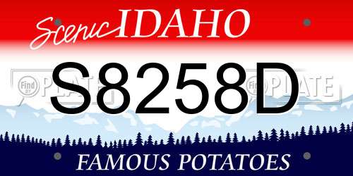 S8258D Idaho License Plate