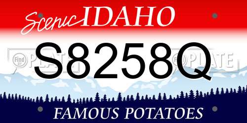 S8258Q Idaho License Plate