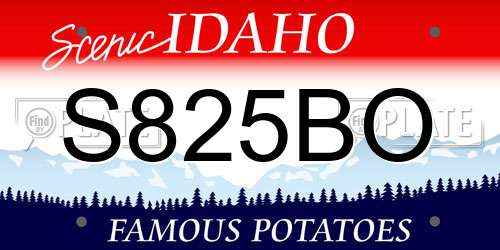 S825BO Idaho License Plate