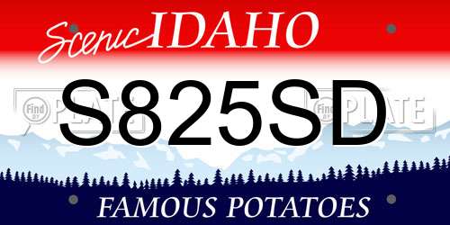 S825SD Idaho License Plate