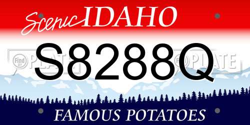 S8288Q Idaho License Plate
