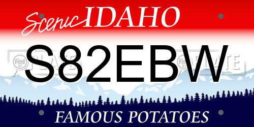 S82EBW Idaho License Plate