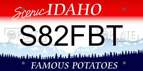 S82FBT Idaho License Plate