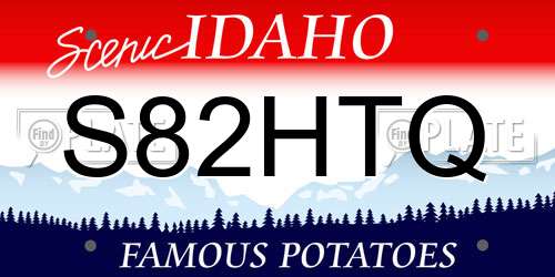 S82HTQ Idaho License Plate