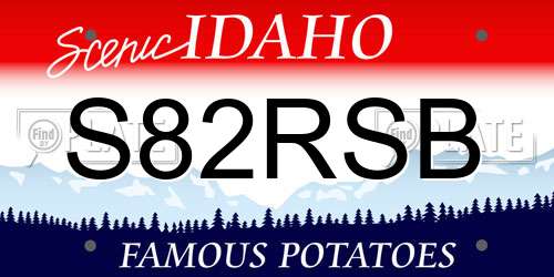 S82RSB Idaho License Plate