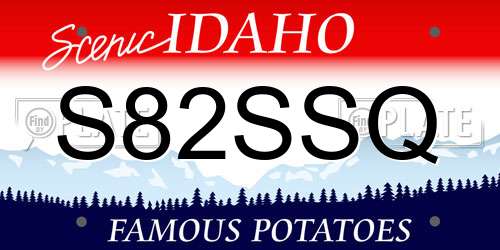 S82SSQ Idaho License Plate