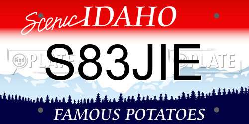 S83JIE Idaho License Plate