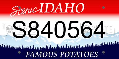 S840564 Idaho License Plate