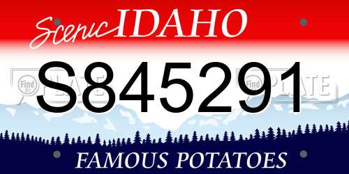S845291 Idaho License Plate