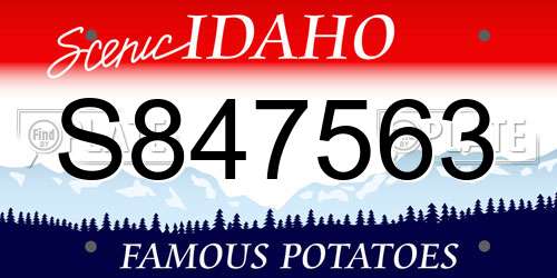 S847563 Idaho License Plate