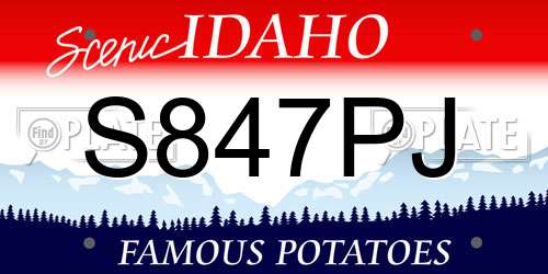 S847PJ Idaho License Plate
