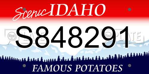 S848291 Idaho License Plate