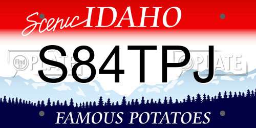 S84TPJ Idaho License Plate