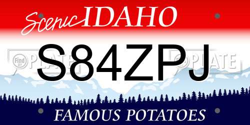 S84ZPJ Idaho License Plate
