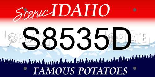 S8535D Idaho License Plate