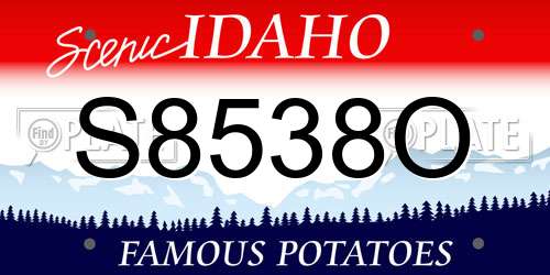 S8538O Idaho License Plate