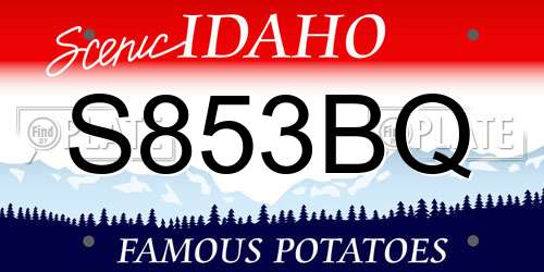 S853BQ Idaho License Plate