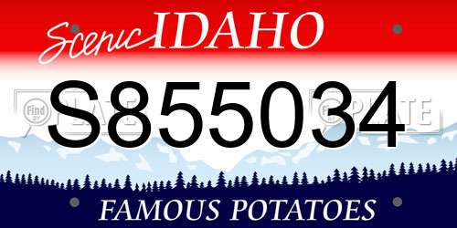 S855034 Idaho License Plate