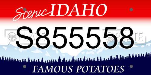 S855558 Idaho License Plate