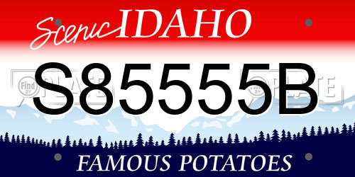 S85555B Idaho License Plate