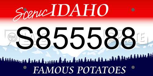 S855588 Idaho License Plate