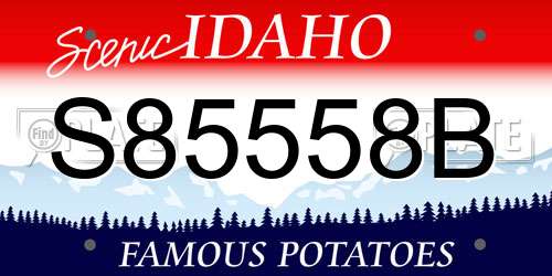 S85558B Idaho License Plate