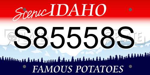 S85558S Idaho License Plate