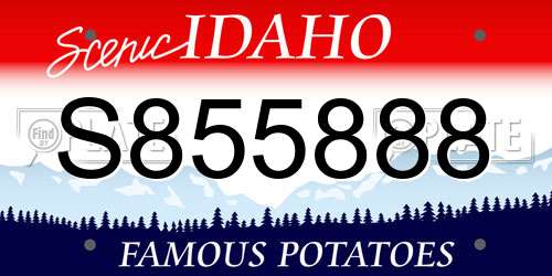 S855888 Idaho License Plate