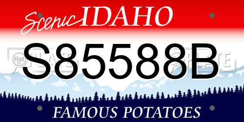 S85588B Idaho License Plate