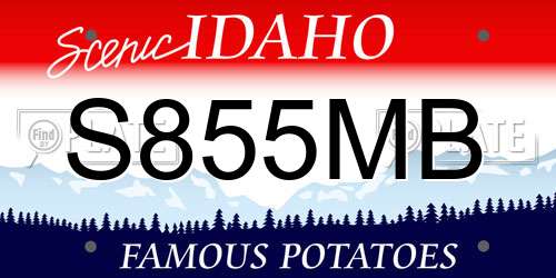 S855MB Idaho License Plate