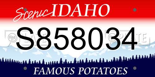 S858034 Idaho License Plate