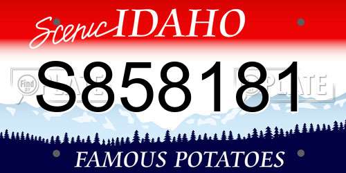 S858181 Idaho License Plate