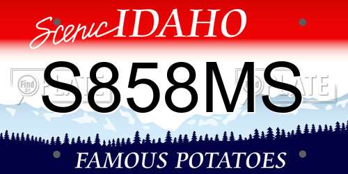 S858MS Idaho License Plate