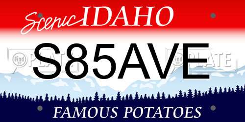 S85AVE Idaho License Plate