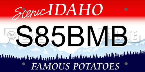 S85BMB Idaho License Plate