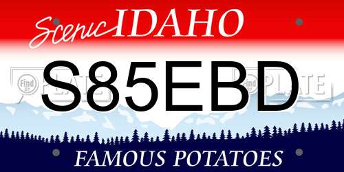 S85EBD Idaho License Plate