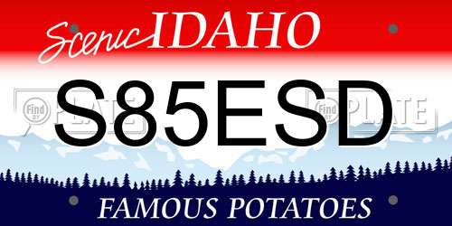 S85ESD Idaho License Plate