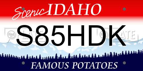 S85HDK Idaho License Plate