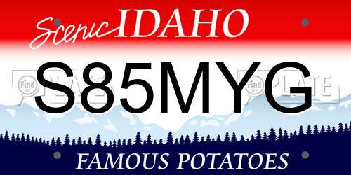 S85MYG Idaho License Plate