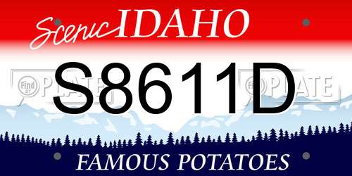 S8611D Idaho License Plate